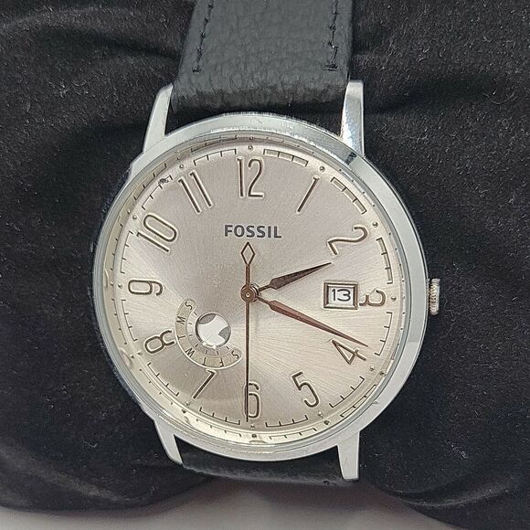 Fossil Boyfriend ES3787 Women Black Leather Analog Dial Quartz Wrist Watch BC990 - Picture 2 of 10